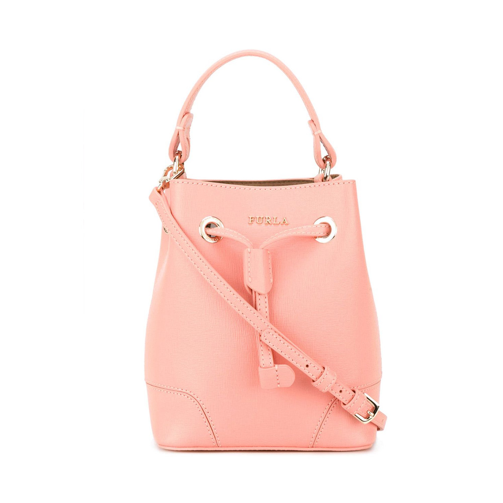 【香港直邮 包邮包税】furla 芙拉 女士时尚街头牛皮粉桔色迷你水桶包