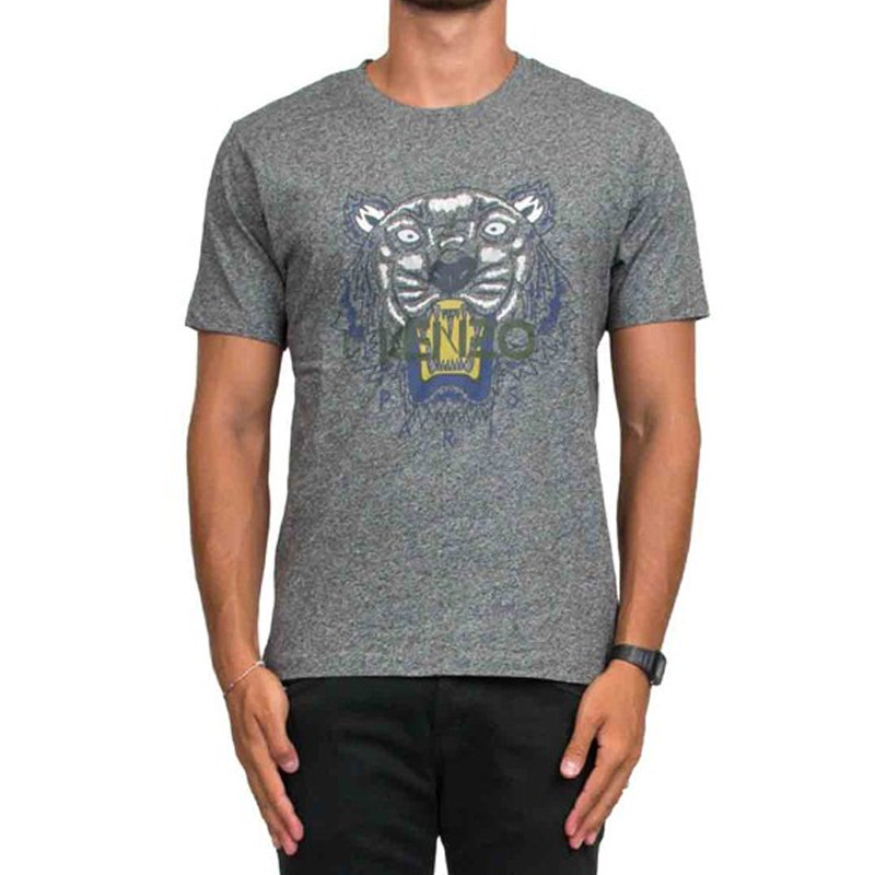 kenzo 高田贤三 男士灰色虎头印花图案半袖t恤 f765ts0504yc98