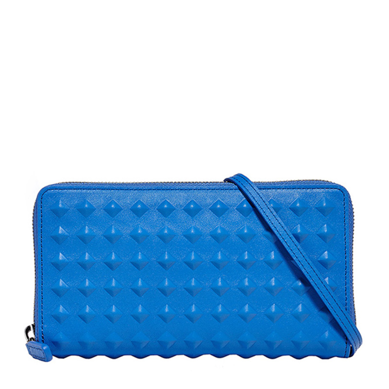 【香港直邮包邮包税】mcm 女士蓝色小牛皮长款钱包myl5svh11lu01