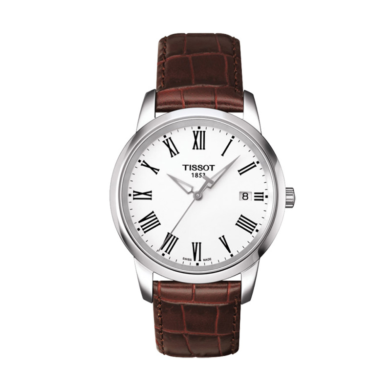 【香港直邮 包邮包税】天梭(tissot)经典系列石英男表 皮带白色t033.
