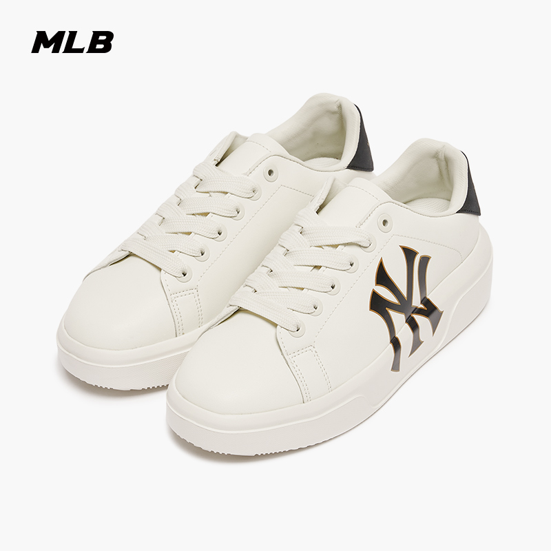 MLB男女休闲复古厚底增高小白鞋运动板鞋轻便情侣秋季 3ASXXA11N-50IVS 纽约洋基队/象牙色-友阿海外购