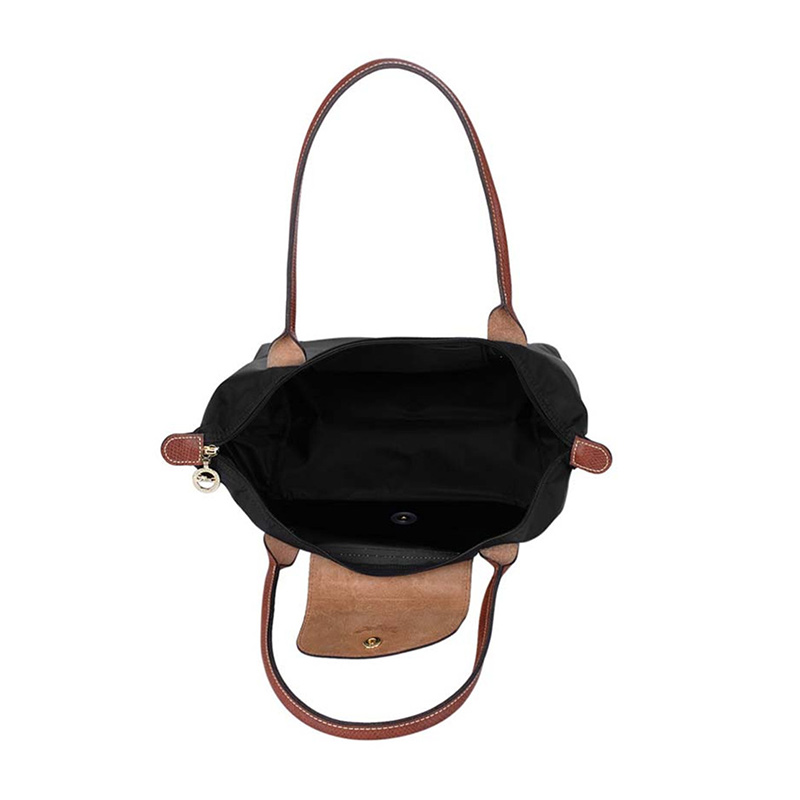 longchamp 珑骧 女士黑色织物长柄小号手提包2605 089 001